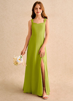 Azazie Makani Girls Formal Flower Girl Dresses Lemongrass A-Line Sweetheart Neckline Chiffon Dress image3