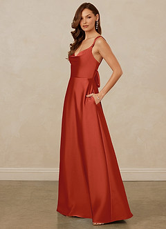 Christian Siriano Bridal for Azazie 1001 Bridesmaid Dresses Rust A-Line Sweetheart Neckline Stretch Satin Dress image4