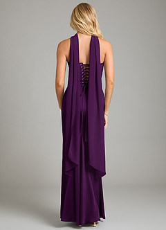 Azazie Sorrel Bridesmaid Dresses Grape Mermaid Strapless Stretch Satin Convertible Dress image9