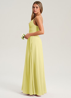 Azazie Terese Bridesmaid Dresses Lemon Sorbet A-Line Pleated Chiffon Dress image4