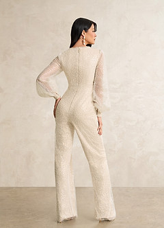 Azazie Virginia Wedding Dresses Diamond White Champagne Pant Styles with Pockets Beading Dress image6