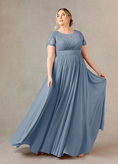 Azazie Annette Mother of the Bride Dresses Twilight A-Line Lace Chiffon Dress image7