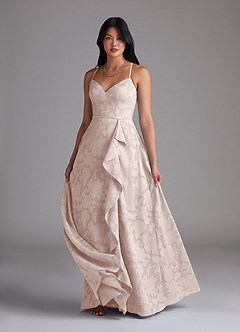 Azazie Naeem Brautjungfernkleider A-Linie Blumen-Burnout Kleid Zartrosa image4