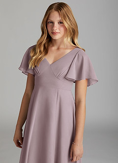 Azazie Kimber Junior Dusk A-Line Pleated Chiffon Dress image6