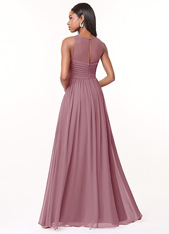 Azazie Nina Bridesmaid Dresses Vintage Mauve A-Line Pleated Chiffon Dress image2