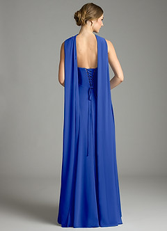 Azazie Ayla Abiti da Damigella Abito A-Line in Chiffon Scollo a Cuore Blu Reale image9