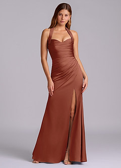 Azazie Destiny Suknie dla druhen Syrena Dekolt w kształcie serca Satyna elastyczna Do ziemi Sukienka image7