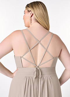Azazie Farren Bridesmaid Dresses Frost A-Line Pleated Chiffon Convertible Dress image15