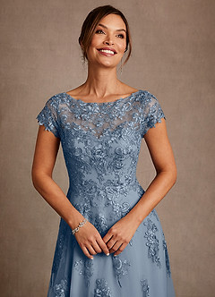 Azazie Jolanda Mother of the Bride Dresses Twilight A-Line Lace Dress image5