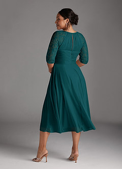 Azazie Gracelyn Mother of the Bride Dresses Peacock A-Line Lace Dress image9