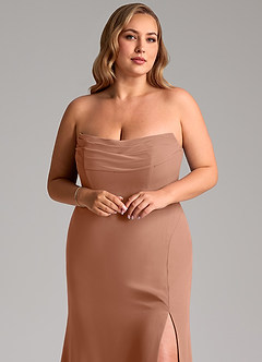 Azazie Saige Bridesmaid Dresses Bronzer A-Line Off the Shoulder Chiffon Convertible Dress image11