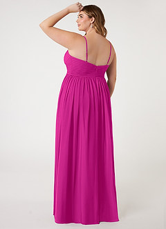 Azazie Alia Brautjungfernkleider A-Linie Plissee Chiffon Kleid Fuchsia image9