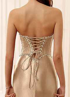 Arizona Champagne Abito da ballo in pizzo con strass e corsetto image10