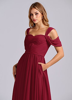 Azazie Koa Final Sale Sky Blue A-Line Off the Shoulder Chiffon Dress image7