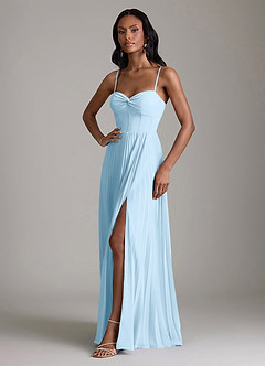 Azazie Akiko Bridesmaid Dresses Sky Blue A-Line Sweetheart Neckline Chiffon Dress image4