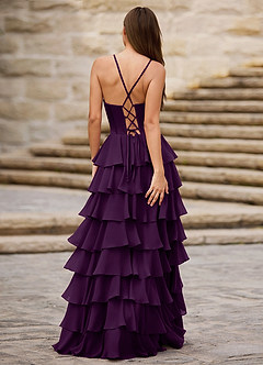Rhythm Grape Ruffled A-line Prom Dress image6