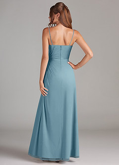 Azazie Aliani Bridesmaid Dresses Moody Blue Sheath Strapless Chiffon Convertible Dress image3