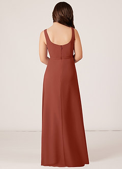Azazie Renee Junior Auburn A-Line Side Slit Chiffon Dress image2