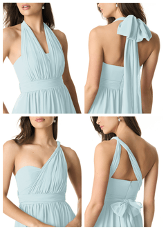 Azazie Olani Bridesmaid Dresses Mist A-Line Off the Shoulder Chiffon Convertible Dress image2