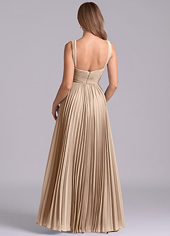 Azazie Mina Jurken voor bruidsmeisjes Jurk van Chiffon met A-Lijn Geplooid Taupe image7