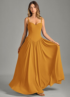 Azazie Evadina Suknie dla druhen Linia A Gorset Szyfon Do ziemi Sukienka image1