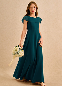 Azazie Kittie Girls Formal Flower Girl Klänningar Klä A-Line i Chiffong image4