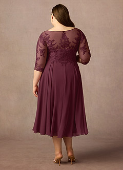 Azazie Marge Mother of the Bride Dresses Cabernet A-Line Scoop Lace Chiffon Dress image7