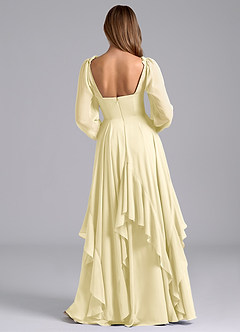 Azazie Karan Abiti da Damigella Abito A-Line in Chiffon Manica Lunga Sorbetto Al Limone image2