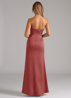 Azazie Johana Bridesmaid Dresses Antique Rose Mermaid Off the Shoulder Stretch Satin Convertible Dress image7