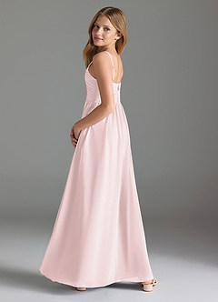 Azazie Alia Junior Blushing Pink A-Line Pleated Chiffon Dress image5
