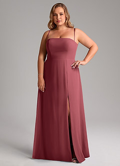 Azazie Wren Bridesmaid Dresses Merlot A-Line Side Slit Chiffon Convertible Dress image14
