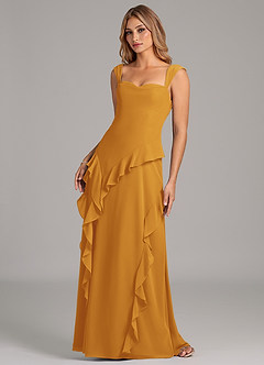 Azazie Sloane Bridesmaid Dresses Butterscotch A-Line Sweetheart Neckline Chiffon Dress image6