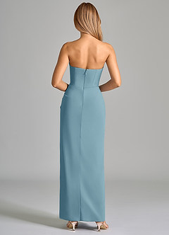Azazie Anaïs Brautjungfernkleider Etui Schulterfrei Chiffon Kleid Stimmungsvolles Blau image2