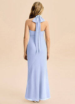 Azazie Velli Junior Meerjungfrau-Linie Hoher Kragen Chiffon Kleid Eis image2