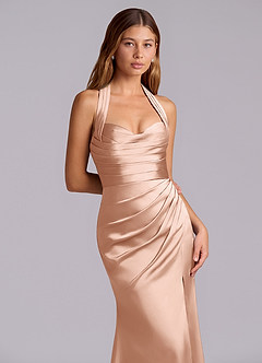 Azazie Destiny Suknie dla druhen Syrena Dekolt w kształcie serca Satyna elastyczna Do ziemi Sukienka image5