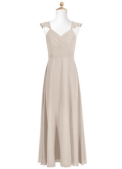 Azazie Emily Junior Frost A-Line Ruched Chiffon Dress image5