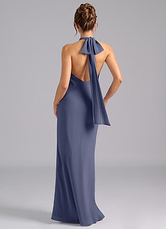 Azazie Velli Bridesmaid Dresses Stormy Mermaid Bow Chiffon Dress image2