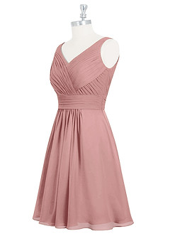 Azazie Grace Bridesmaid Dresses Dusty Rose A-Line Pleated Chiffon Dress image9