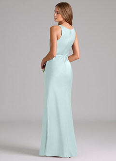 Azazie Allettie Bridesmaid Dresses Sea Glass Mermaid Stretch Satin Dress image2