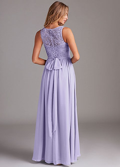 Azazie Kingsley Bridesmaid Dresses Lilac A-Line Lace Chiffon Dress image2