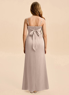 Azazie Christen Junior English Rose Sheath Pleated Stretch Satin Dress image5