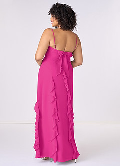 Barbie ♥ Azazie Bridesmaid Dresses Barbie Pink Sheath Bow Chiffon Dress image6