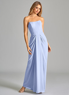 Azazie Anaïs Bridesmaid Dresses Ice Sheath Strapless Chiffon Dress image4
