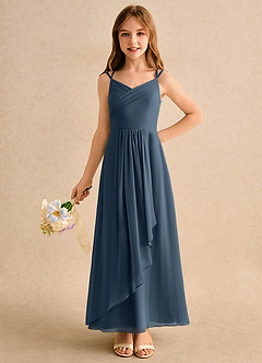 Azazie Zaida Girls Formal Flower Girl Klänningar Klä A-Line i Chiffong Plisserad image3