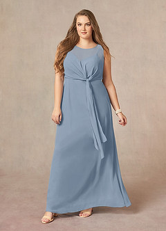 Azazie Marchioness 신부의 어머니 드레스 A라인 쉬폰 바닥 길이 드레스 image10