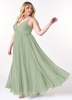 Azazie Raychelle Bridesmaid Dresses Dusty Sage A-Line V-Neck Chiffon Dress image9