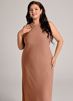 Azazie Doretta Bridesmaid Dresses Bronzer Mermaid Pleated Chiffon Dress image11