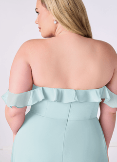 Barbie ♥ Azazie Bridesmaid Dresses Mist A-Line Off the Shoulder Chiffon Convertible Dress image11