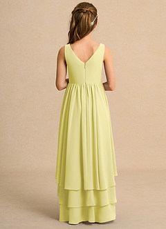 Azazie Kitten Girls Formal Flower Girl Dresses Lemon Sorbet A-Line Chiffon Dress image2