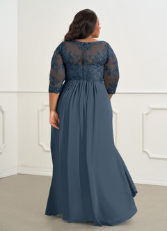 Azazie Hayek Mother of the Bride Dresses Neptune A-Line V-Neck Lace Chiffon Dress image7